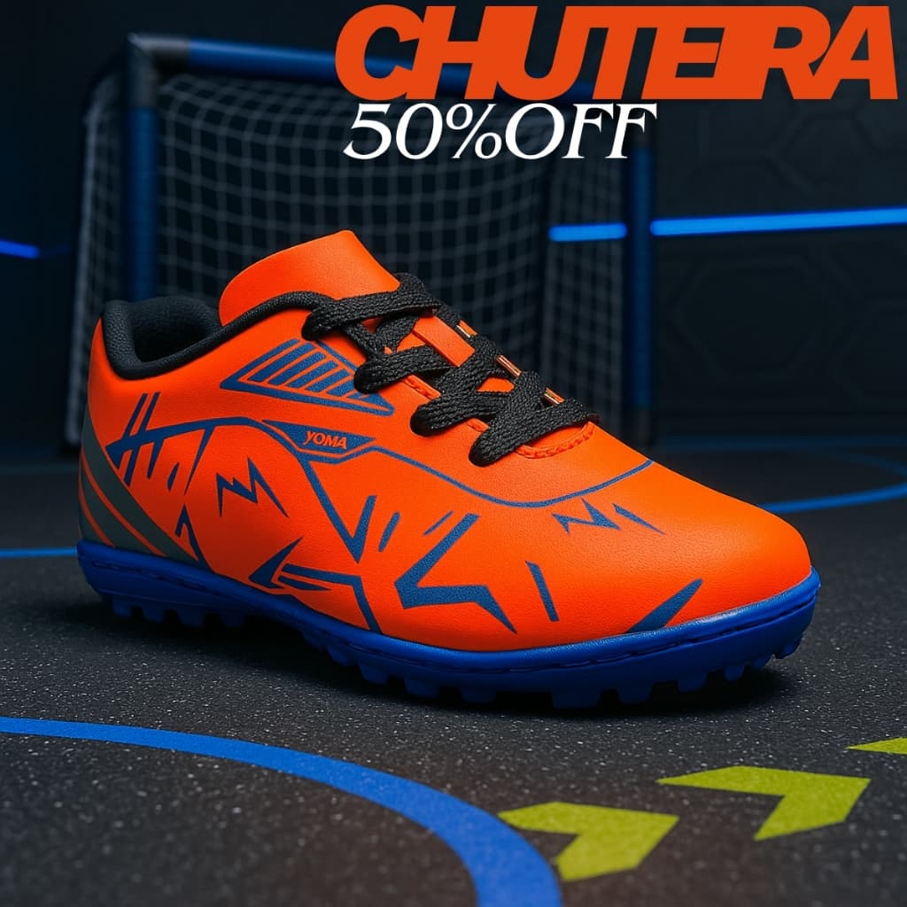 Chuteira Futsal Infantil Masculina Salão Quadra Society Costurada Leve Confortável Escolar 28 Ao 33