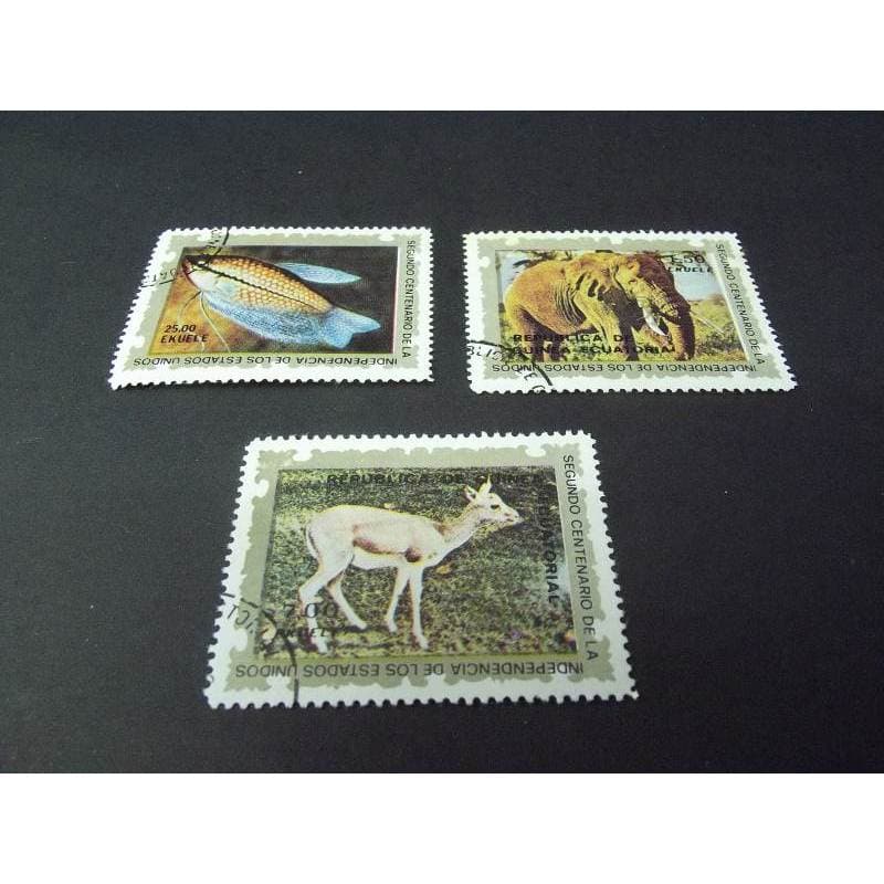 117 série de selos temática fauna guiné equatorial