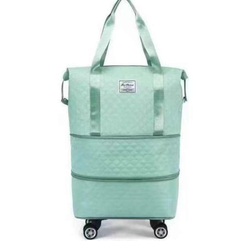 Bolsa de Viagem Pliável com Rodas Rosa - Espaço Gigante, Leve e Compacta para Malas de Viagem Curta