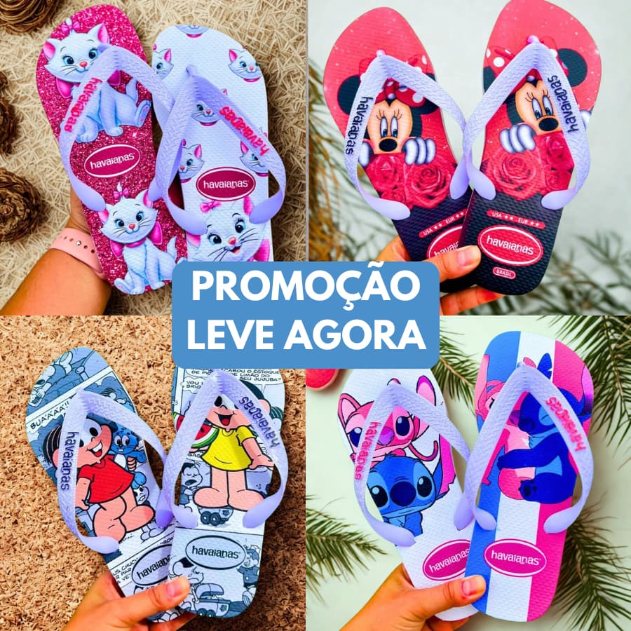 Chinelo Feminino De Tira Grossa – Várias Cores E Estampas