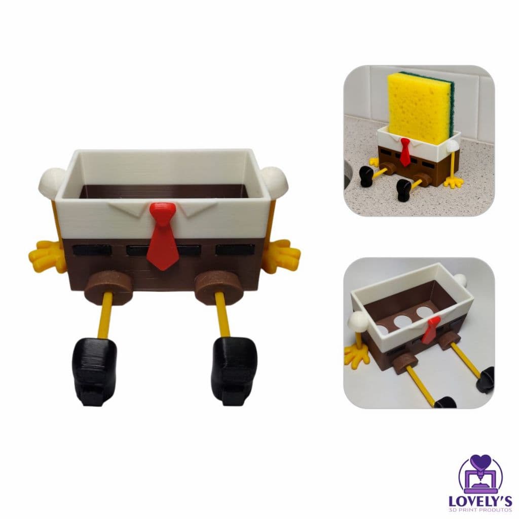 Suporte de Esponja Bucha De Pia para Cozinha Bob Esponja Organizador Decoração de Cozinha