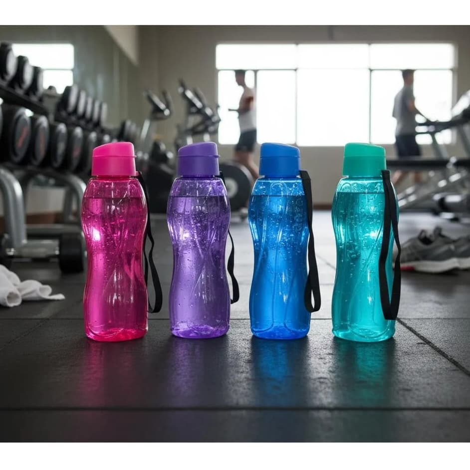 Garrafa de Água Squeeze Pet Colorida Lisa 1 Litro Mônaco Tampa FlipTop