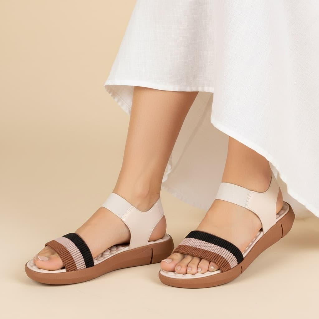 Sandália Papete Feminina Ortopédica com Elástico Super Confortável Moderna com Palmilha Massageadora