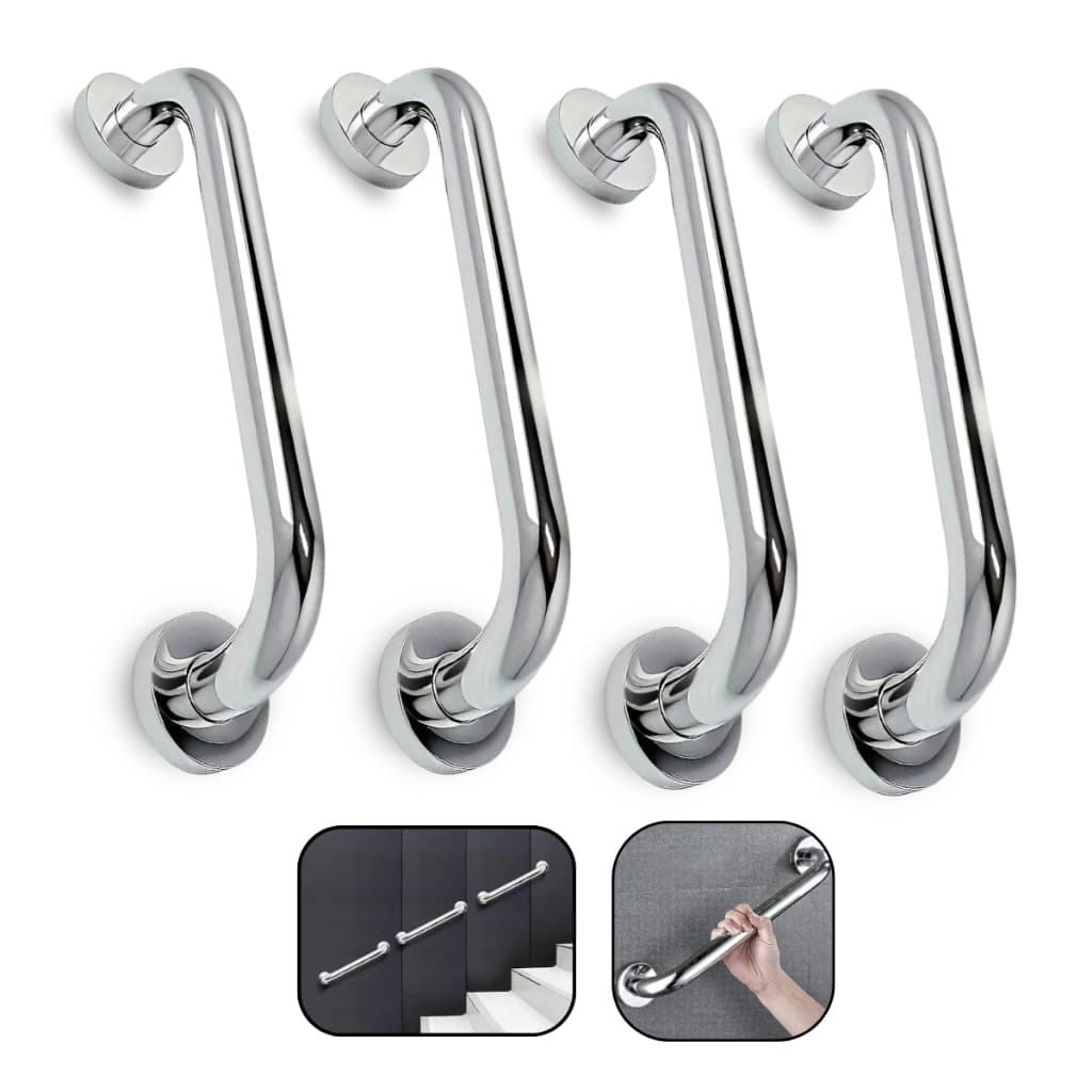 Barra Apoio 40cm Suporte Para Banheiro Corrimão Aço Inox Kit 4un