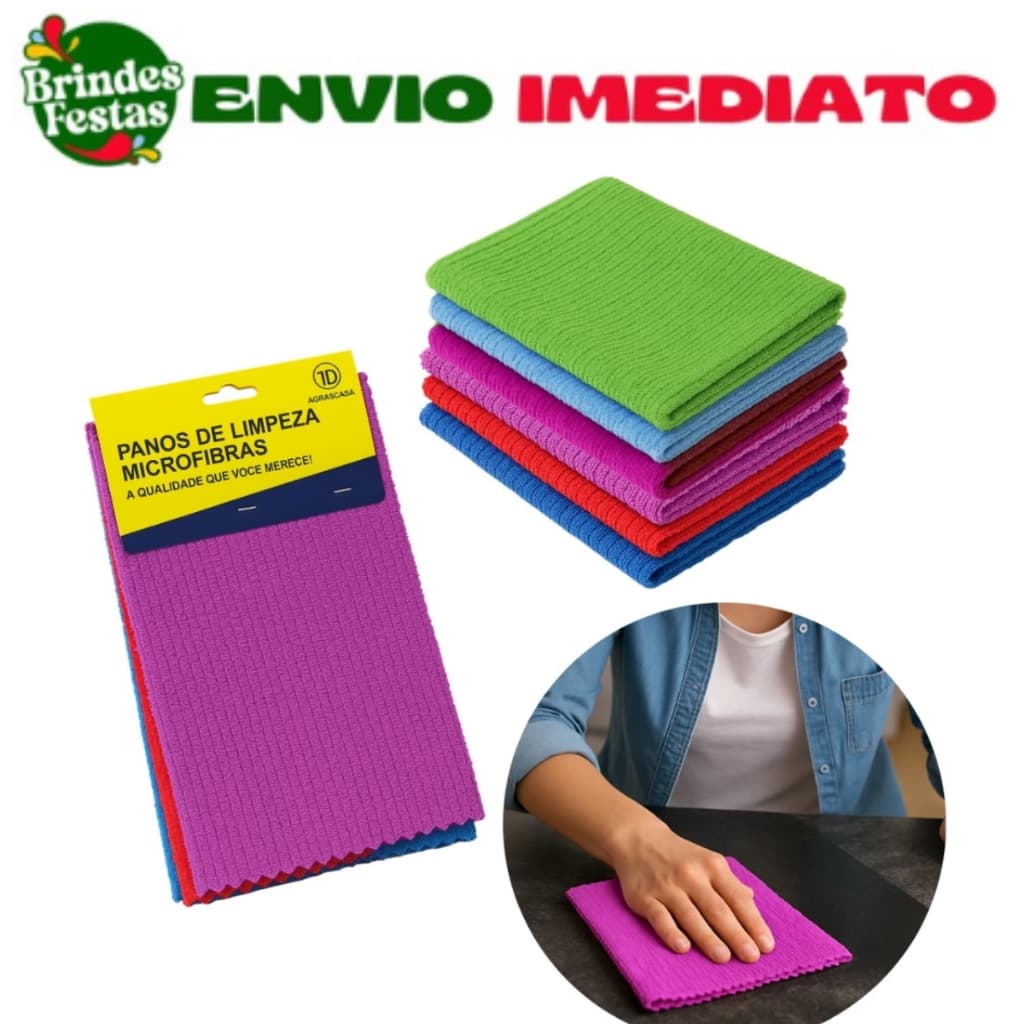 Kit 15 Panos De Limpeza Microfibra alta absorção Multiuso 30x30 para cozinha carro casa vidros