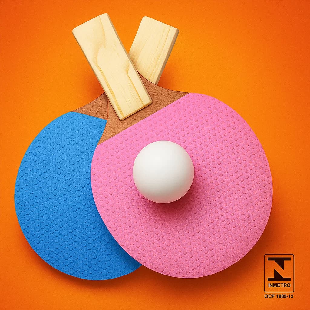 Kit Raquete de Ping Pong 2 Unidades + Bolinha Colorido