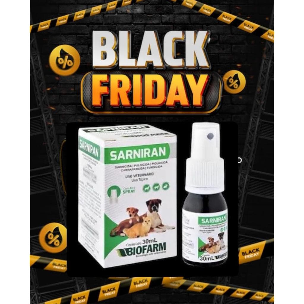 SARNIRAN Spray 30ml Coceiras Dermatite Sarnas Cães ou gatos