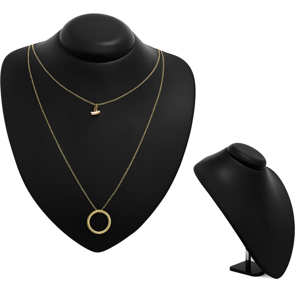 Busto Expositor de Colar Corrente Brinco Bijuteria Manequim, Mostruário para Foto e Vitrine