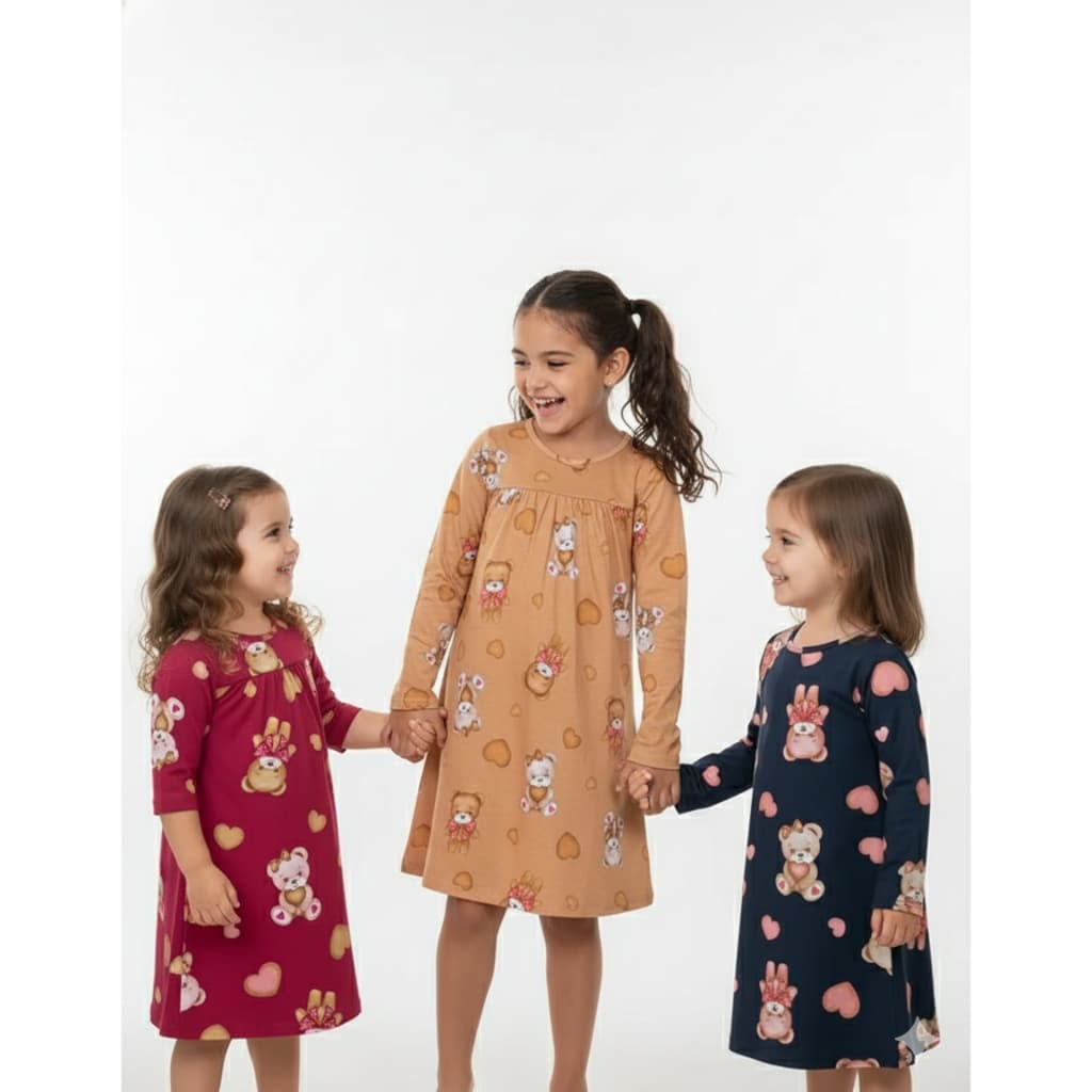 Vestido Infantil Inverno Meia Malha Manga Longa Kyly 1000730