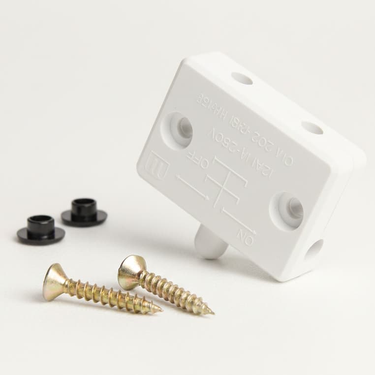 Kit 5 Interruptor Botão liga desliga 1A Bivolt Branco Interruptor de móveis Porta Armário Automação