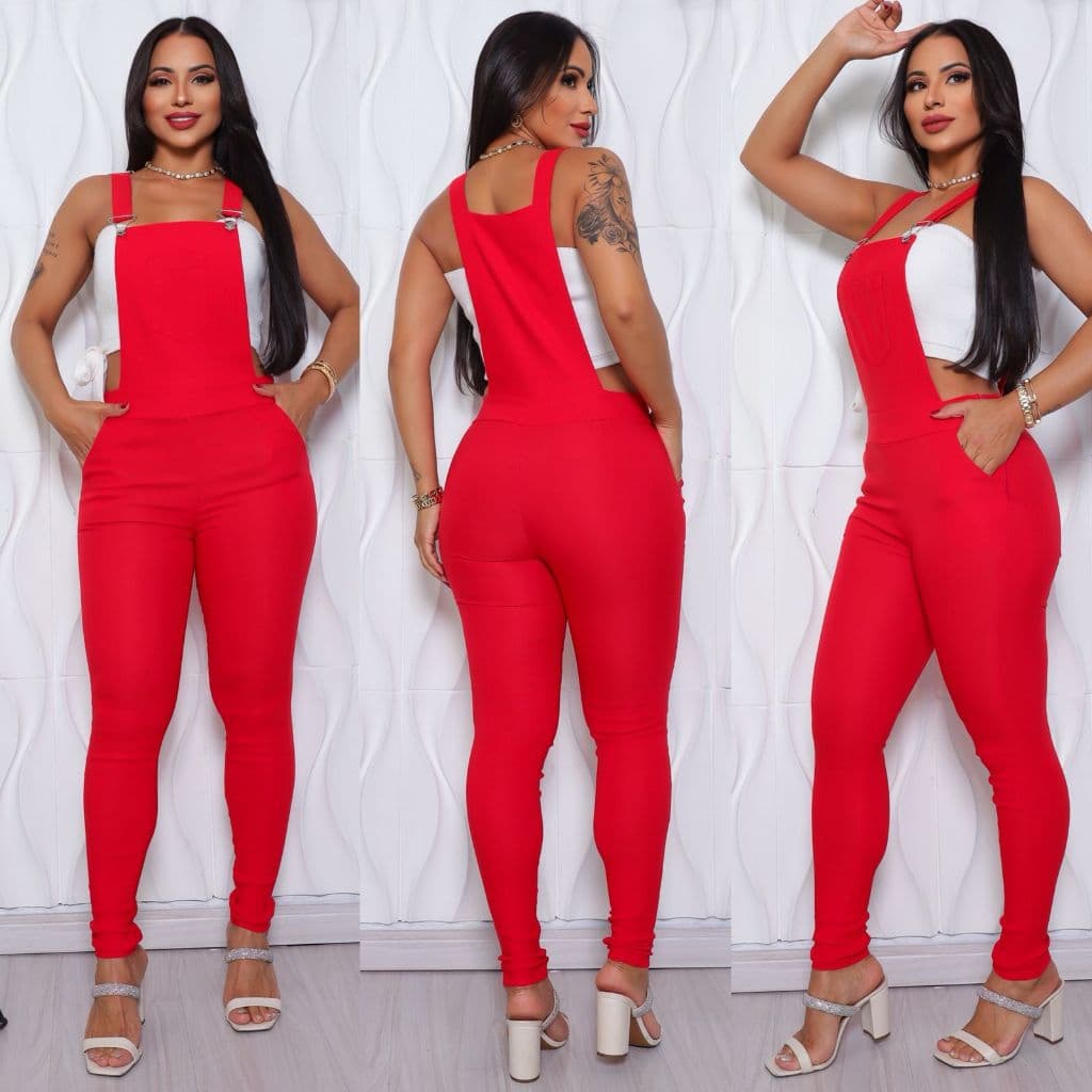 Macacão Jardineira Feminina Macaquinho Bengaline