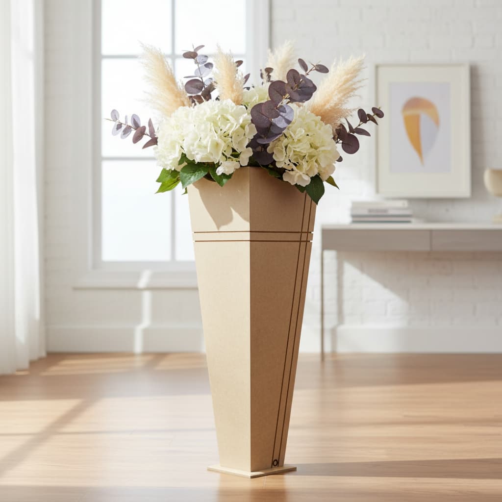 Vaso riscado em MDF - decoração casa flores artificiais ou naturais, tulipas, girassol, rosas