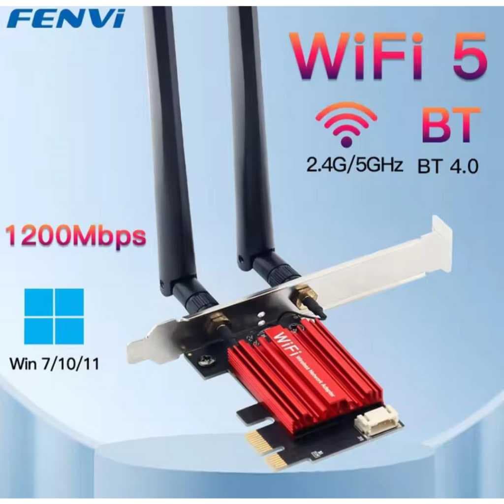 Placa Adaptador de Rede Wifi Fenvi AC1200 6e Pcie Bt 5.3