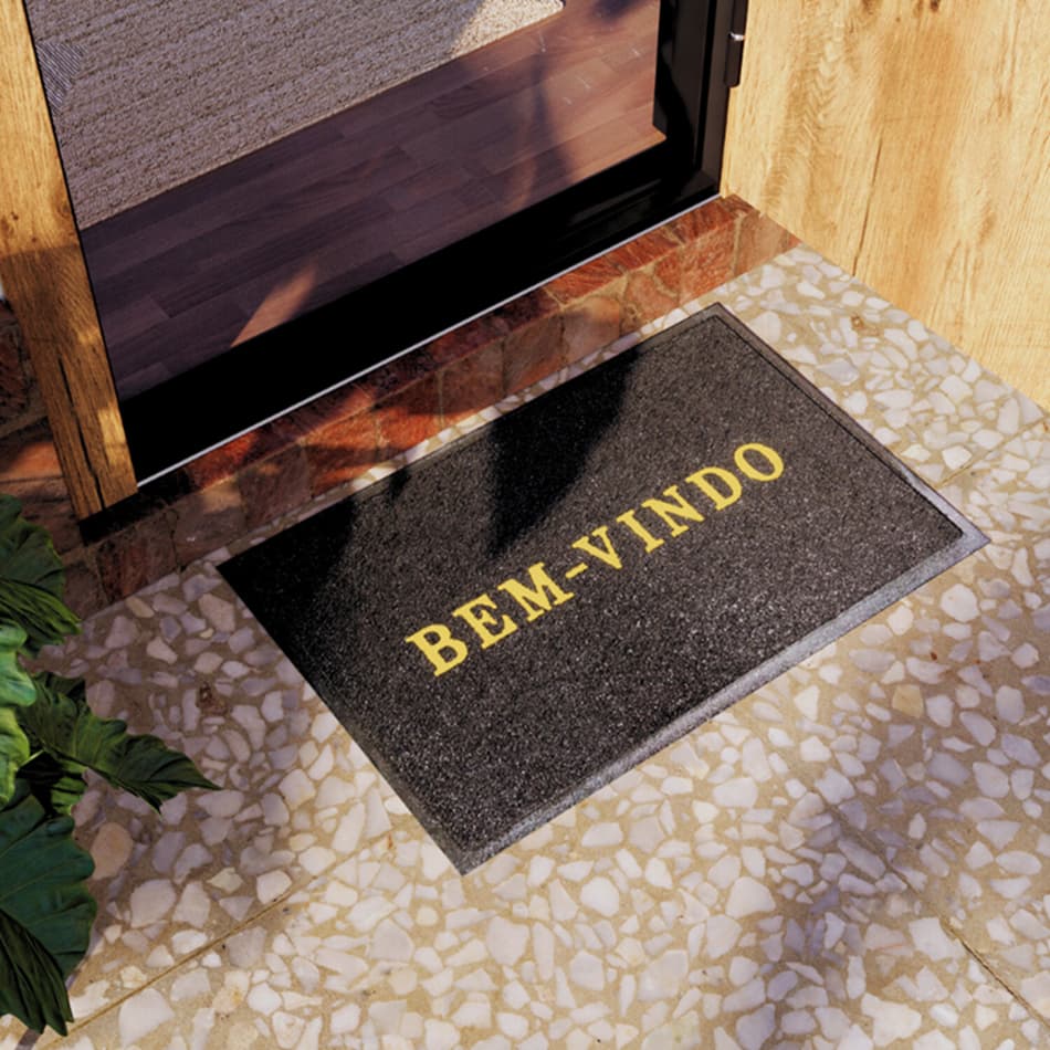 Tapete Bem-Vindo Capacho GRANDE PVC Vários Tamanhos Porta Antiderrapante Emborrachado Não Escorrega