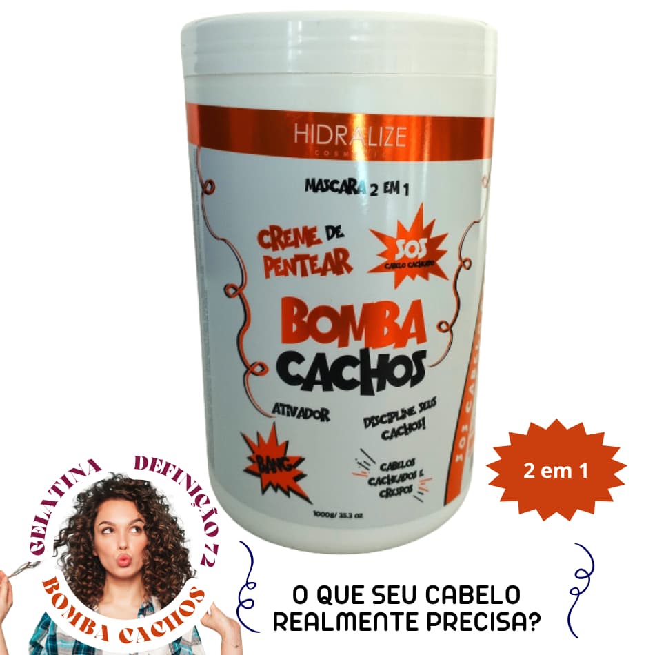 Creme de Pentear Cachos Crespo e Cacheado Bomba 1kg