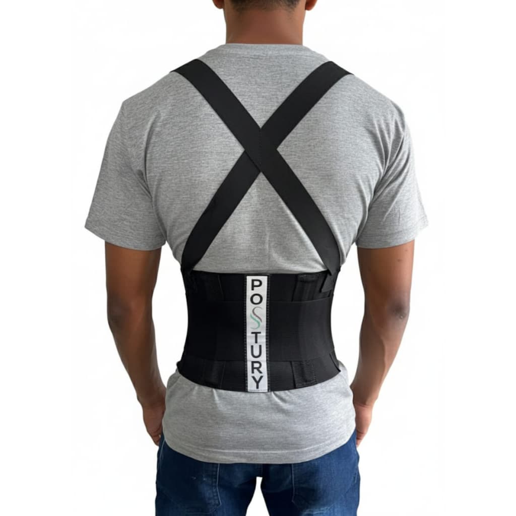 Cinta Lombar Ergonômica Abdominal Postura Faixa Epi Colete Compressão Peso Academia