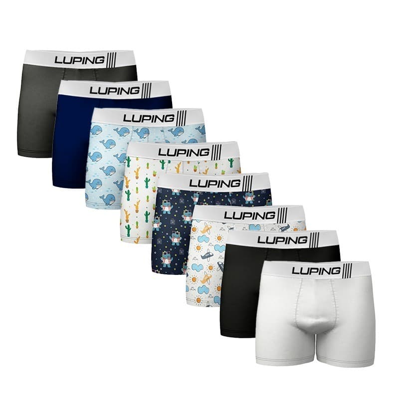 Kit 10, 5 Cuecas Infantil Microfibra Shortinho Boxer Forro de Algodão Lisas E Com Desenhos