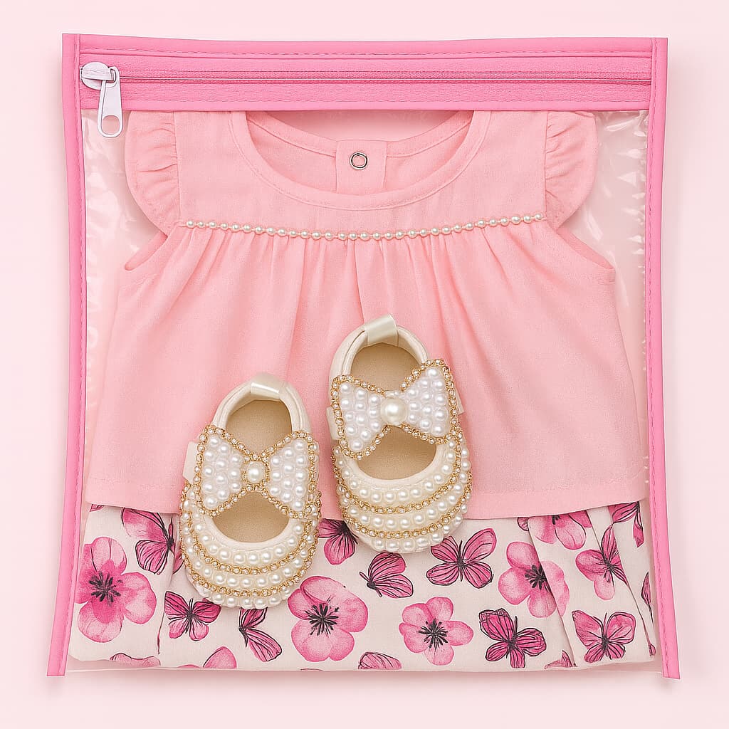 Kit 7 Saquinhos Maternidade Organizador Mala Bebê 27 x 33 MALA/VIAGEM/ROUPA MOLHADA e SECA