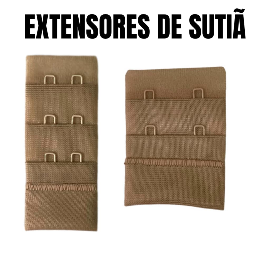 Kit 5 Extensores de Sutiãs Modelos Variados em Microfibra Colchete Lingerie Feminina