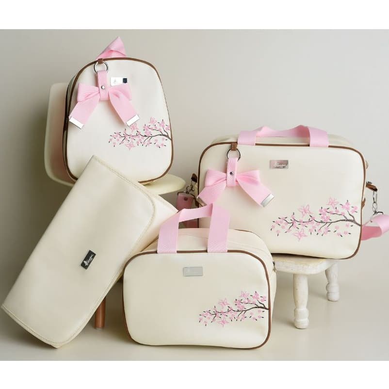 Kit Bolsa Maternidade Mala De Luxo Impermeavel Termica 4 Peças Luender Baby