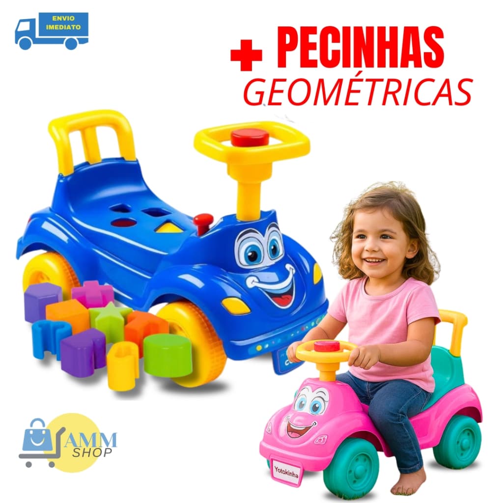 Totoka Infantil Bebê Com Peças Geométricas Motoka AndadorAzul Ou Rosa Menino Menina Resistente
