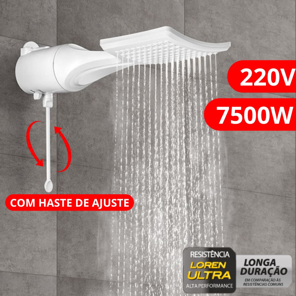 Chuveiro Lorenzetti Loren Shower Ducha Eletrônico 220V 7500W  – Jato Forte Controle Temperatura Design Moderno