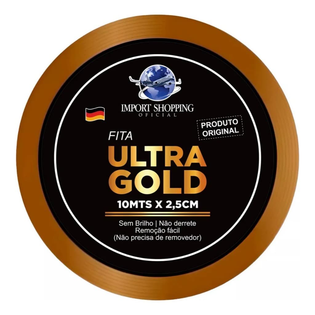Fita Adesiva -ULTRA GOLD + 10 Mts 2,5cm - Prótese Capilar Perucas