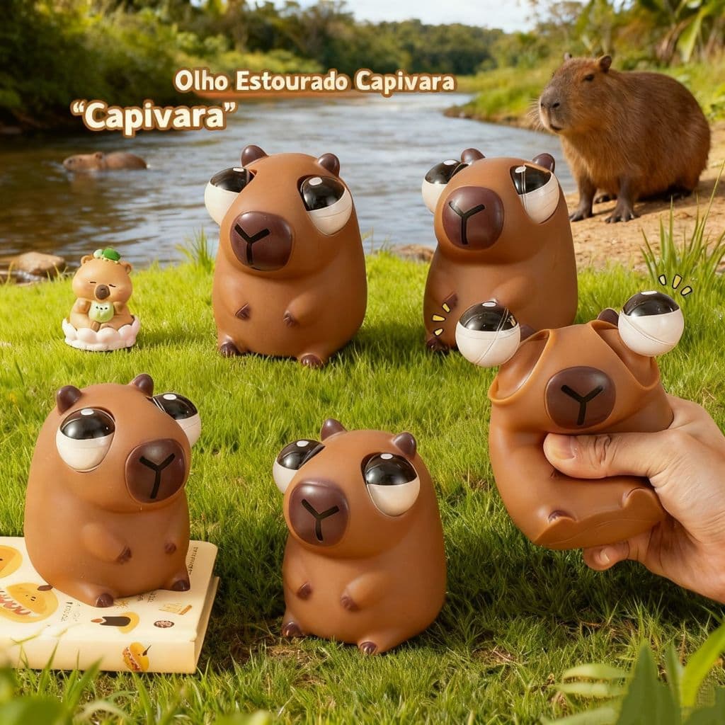 Brinquedo Capivara Antiestresse Olhos Saltando Divertido