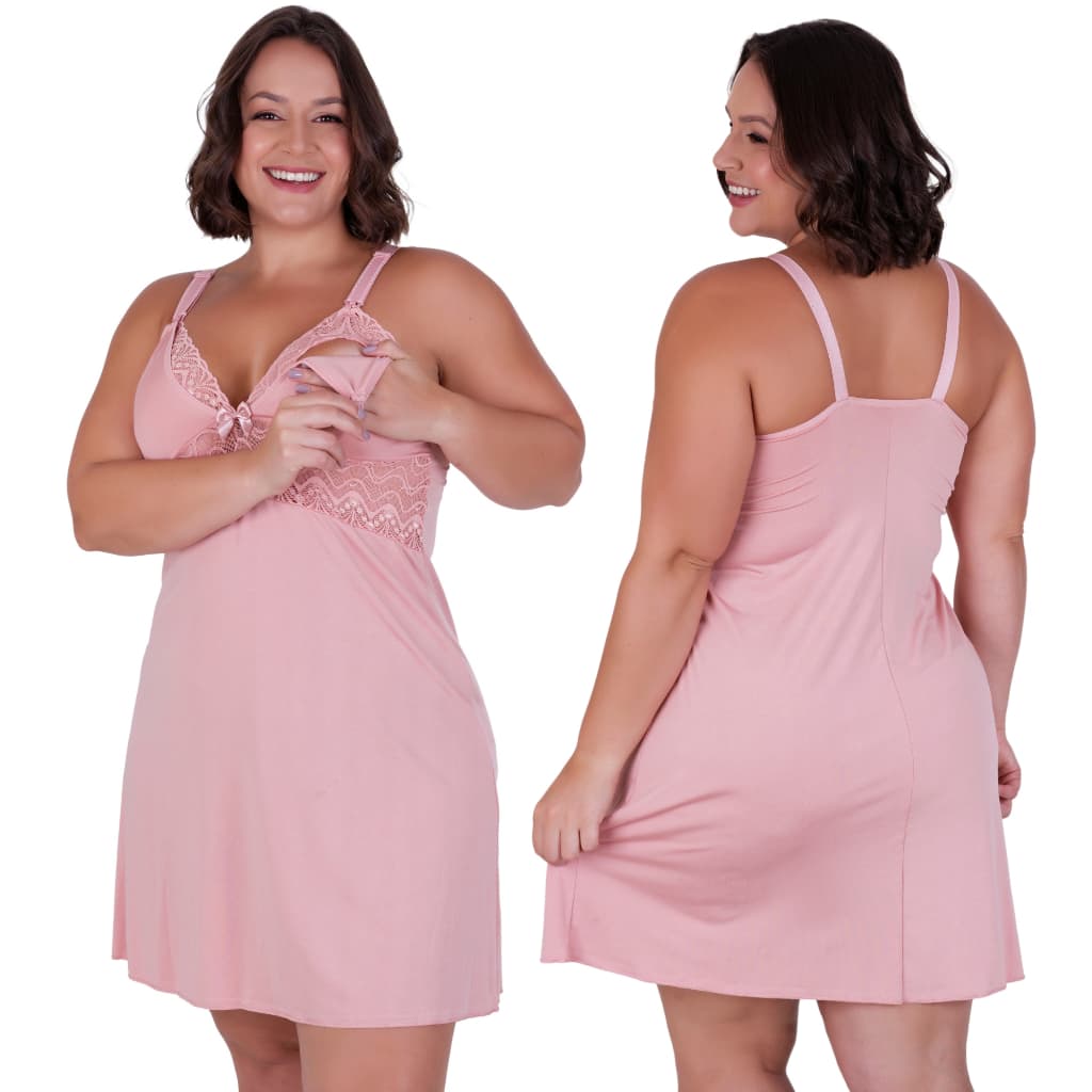 Camisola Amamentação Plus Size Pós Parto Confortavel Gestante e Lactante