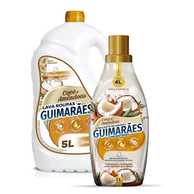 Kit Especial para Bebês Lava Roupas  + Amaciante Concentrado Coco e Amêndoas Guimarães