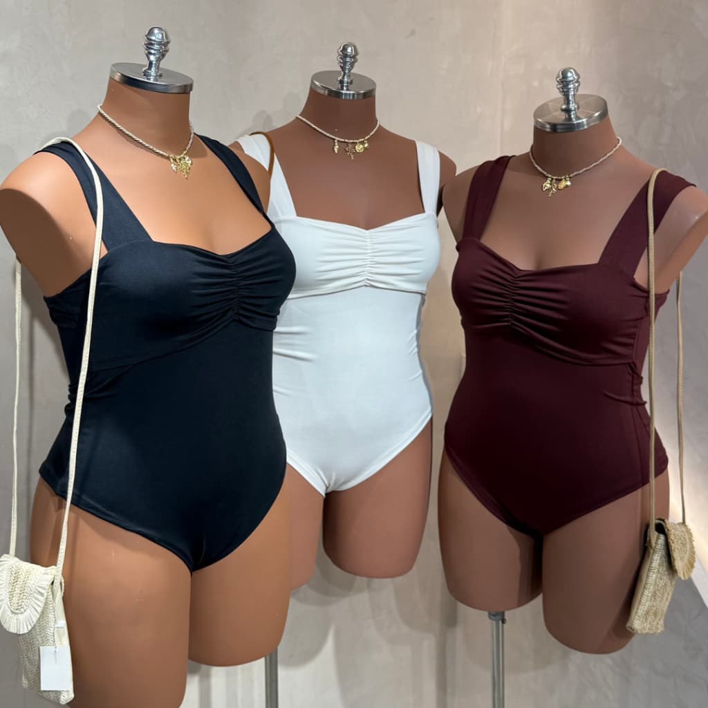 Body Plus Size Suplex Alça Grossa Sustentação G1 G2 46 a 52 Bori Regata Feminino  Elegante Zero Transparência
