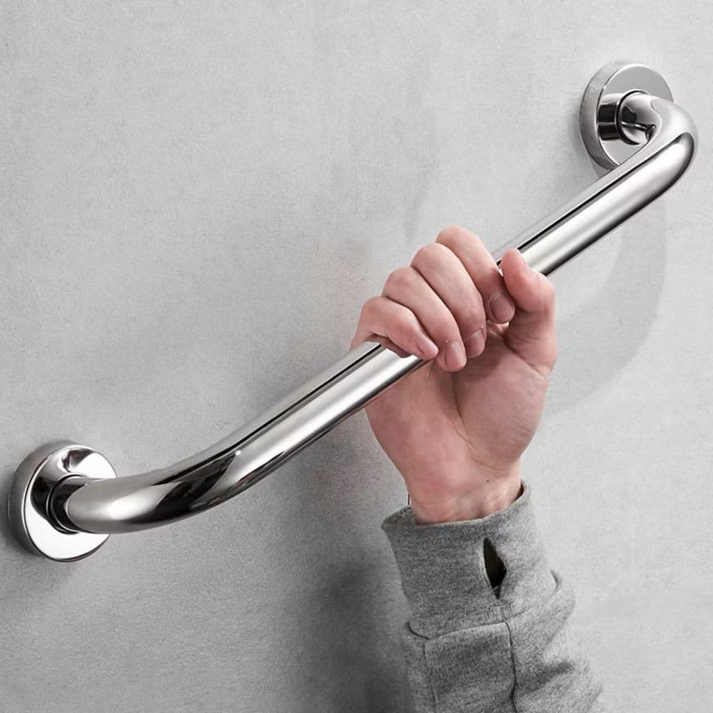 Barra Inox de Apoio 40cm, Alça Corrimão Aço Inox Segurança e Alta Qualidade Idoso Porta Toalha, Apoio para Deficiente