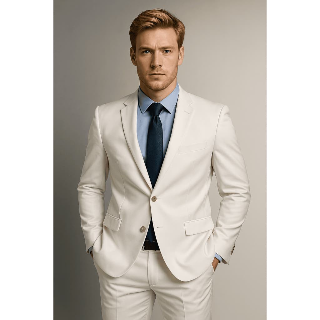 Terno Masculino Slim Branco | Microfibra Premium | Paletó + Calça | Tendência 2026