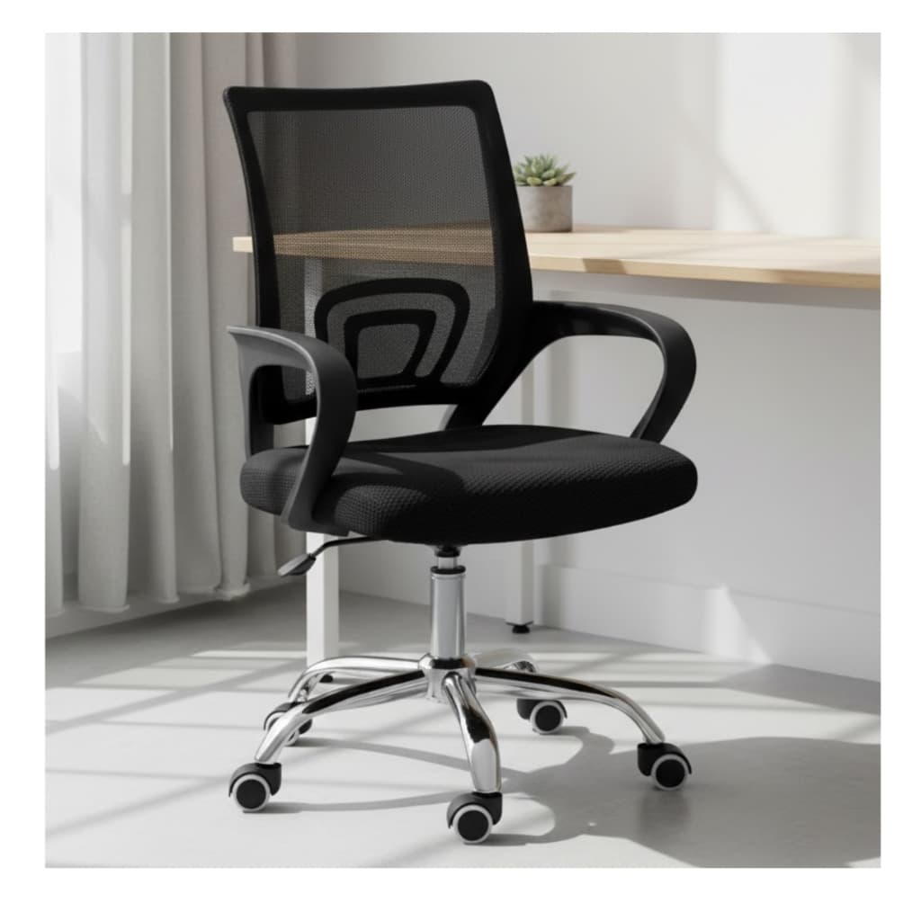 Cadeira Ergonômica Preta Mesh Tipo Presidente Perfeita para Escritório e Home Office