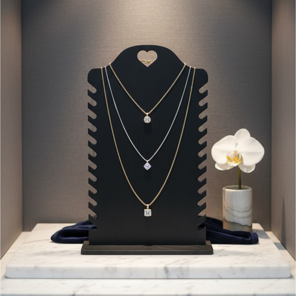 Expositor Organizador 12 cordões colares para loja casa . Em mdf 4mm cortado a laser