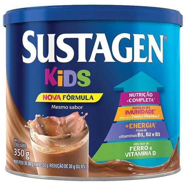 Sustagen Kids Chocolate 350g Suplemento Infantil Vitaminas Minerais Crescimento Crianças 3+ Anos