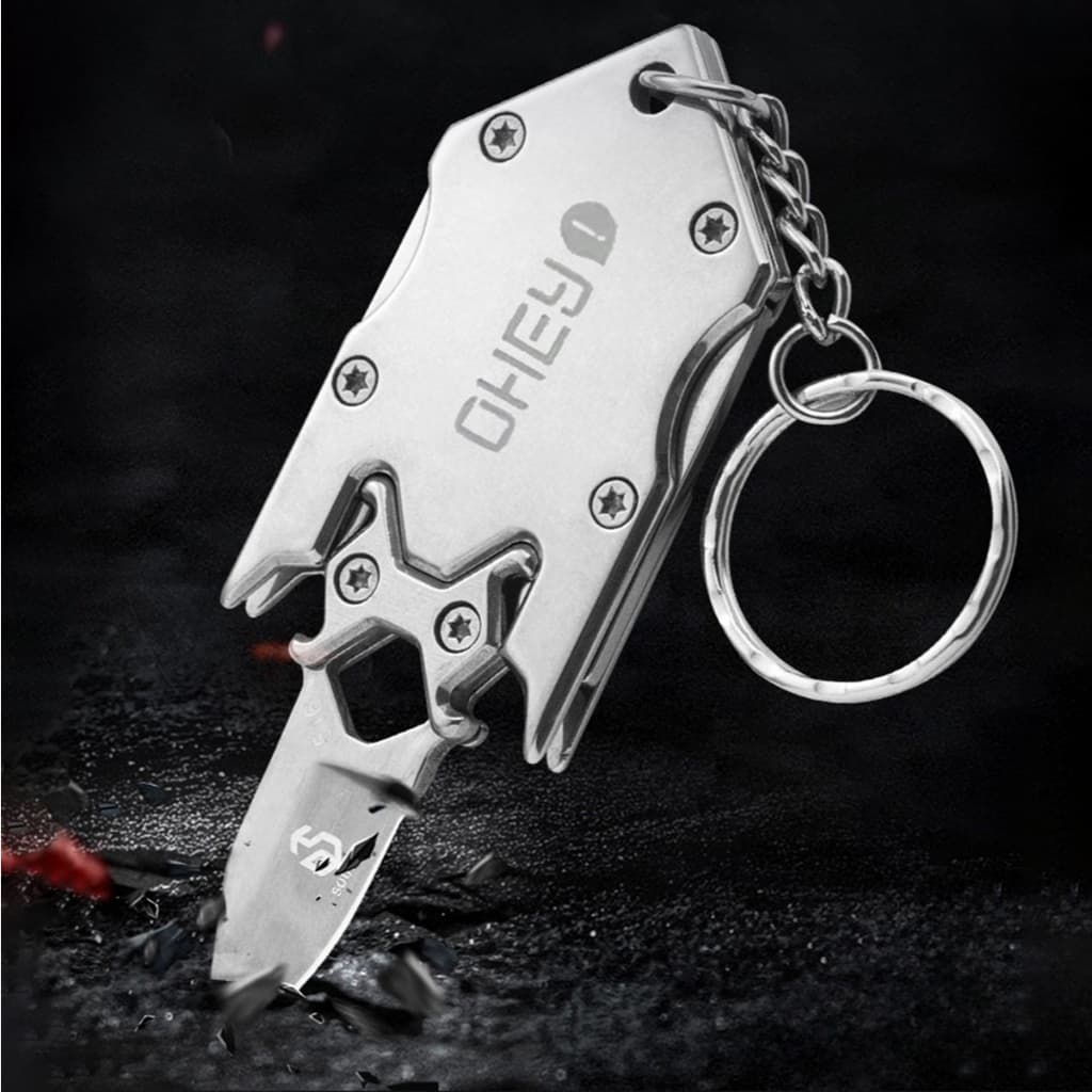 Mini Canivete de Bolso Portátil Aço Inox Chaveiro Faca de Fruta Lápis Multiuso Camping Cozinha