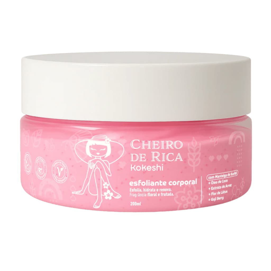 Esfoliante Corporal Cheiro de Rica pele macia Kokeshi 200g