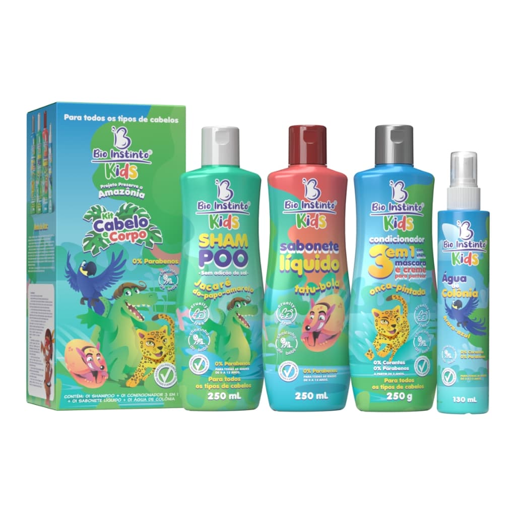 Kit Cabelo e Corpo Kids - Bio Instinto