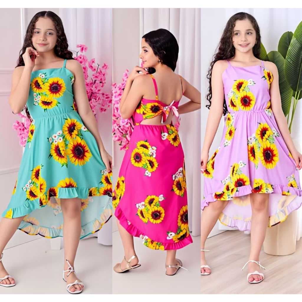 Vestido  Infantil Juvenil Mullet Sereia Tendencia ( 4 ao 14 ) Roupas Infantil