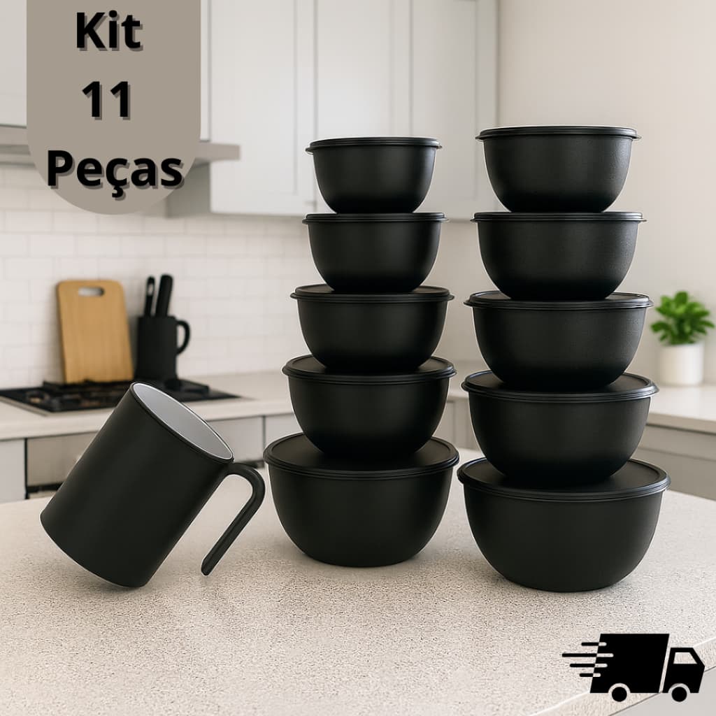 Kit 10 Potes Bowl + Jarra 1.800ml