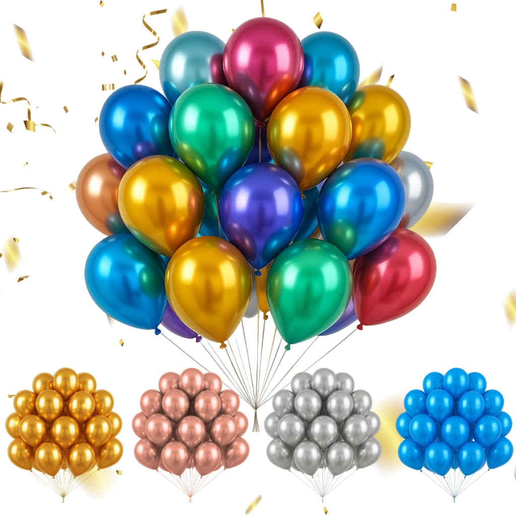 Balão Metalizado Nº10 Bexiga Para Decoração Festas E Eventos - 10/25/50/ Unidades