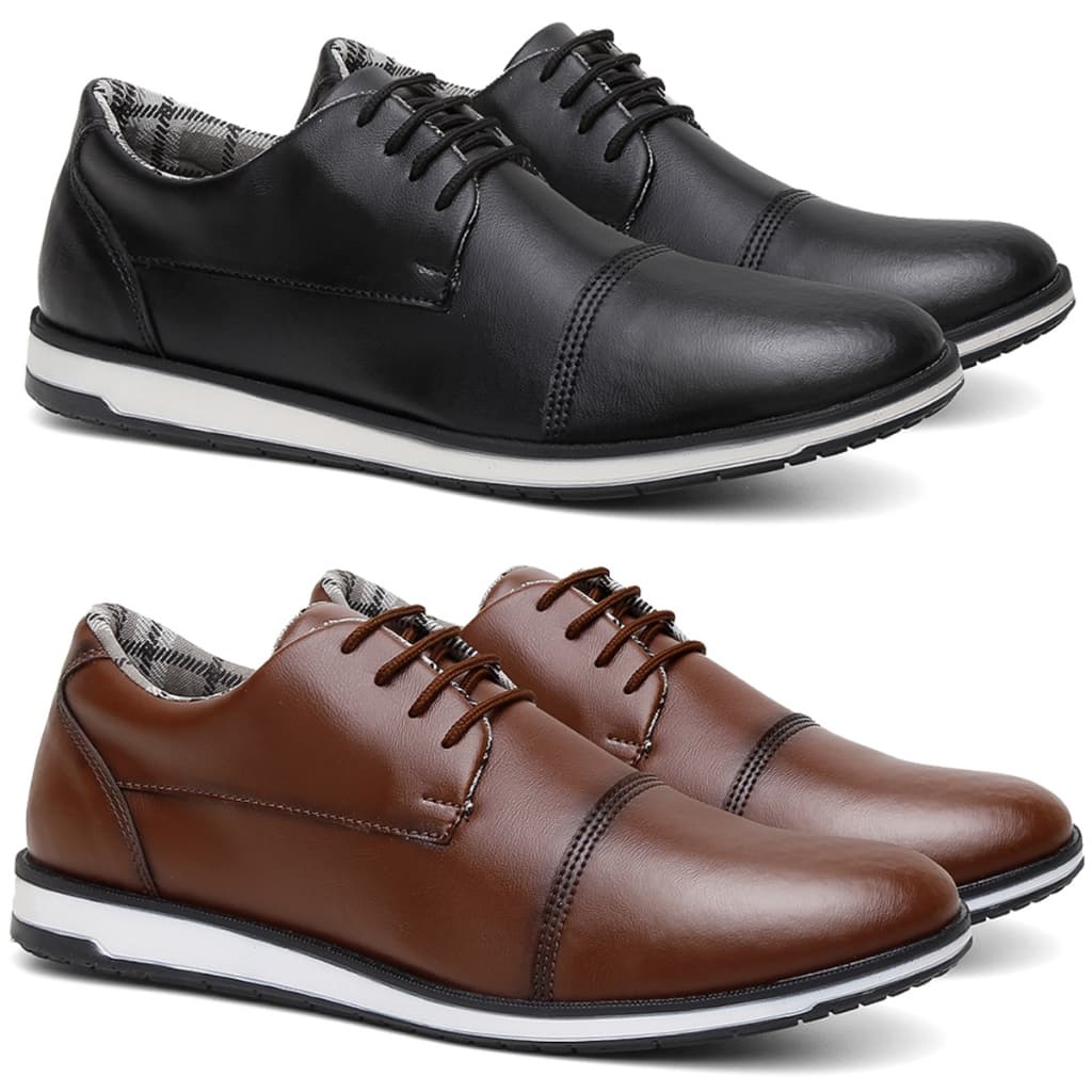 Kit 2 Pares Oxford Masculino Casual Sapato Social Elegante