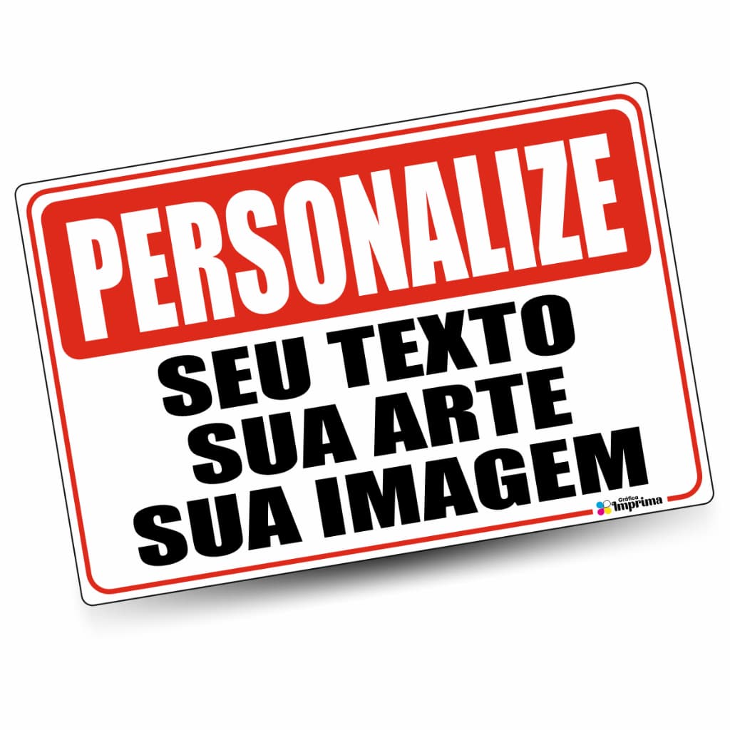 Placa Personalizada Seu Texto Aviso Sua Frase Promoção Várias Medidas