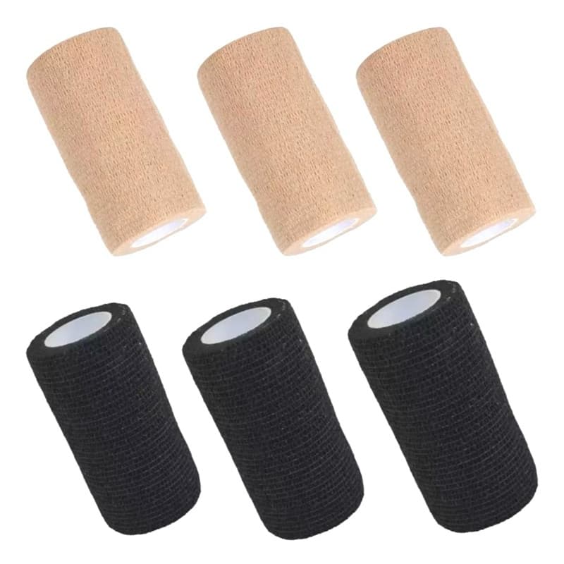 Kit 3 Bandagem Elástica Flexivel Autoaderente 10cmx4,5m Tatuagem Pet Crossfit