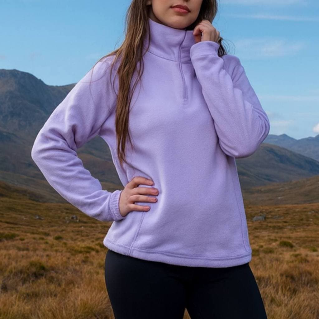 Blusão Feminino Fleece Hiking Confortável Respirável Leve Acampamento Conforto Térmico Básico