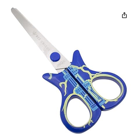 tesoura escolar lâmina inox - formato guitarra 13.5cm--BEE UNIQUE