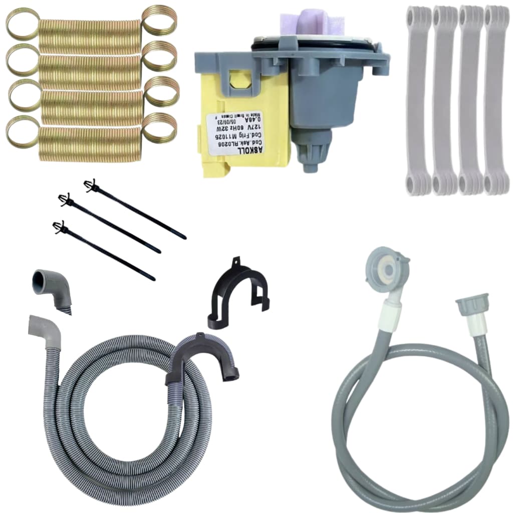 Kit Mangueira D Saída Entrada Compativel Lavadora Brastemp Electrolux Lte12 Lt11f Lt15f Bwl11 BwG11