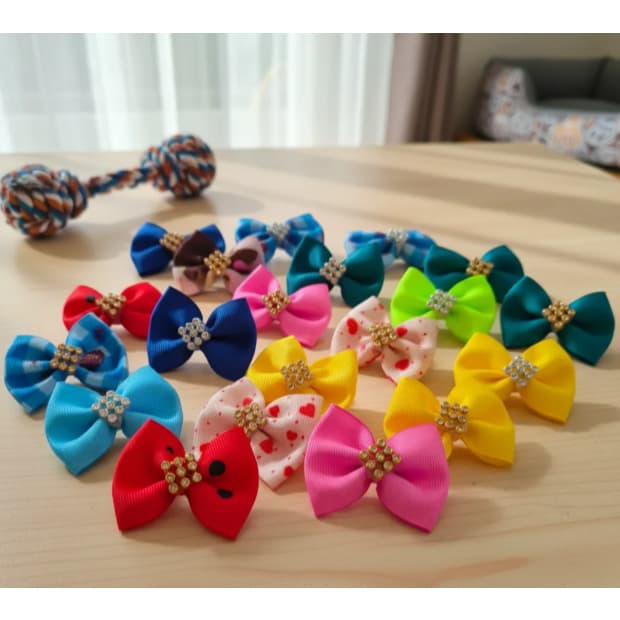 KIT 10/20/30/40/50 LAÇO PET LACINHO BORBOLETA BANHO E TOSA PETSHOP