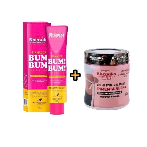 Kit Gel Firmador De Bumbum 150g + Creme Redutor De Medidas Pimenta Negra 200g